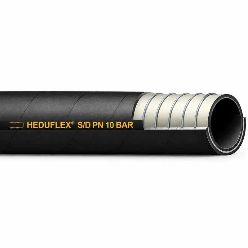 Robuster Gummi Saug- und Druckschlauch HEDUFLEX aus SBR-Gummi mit Stahlspirale