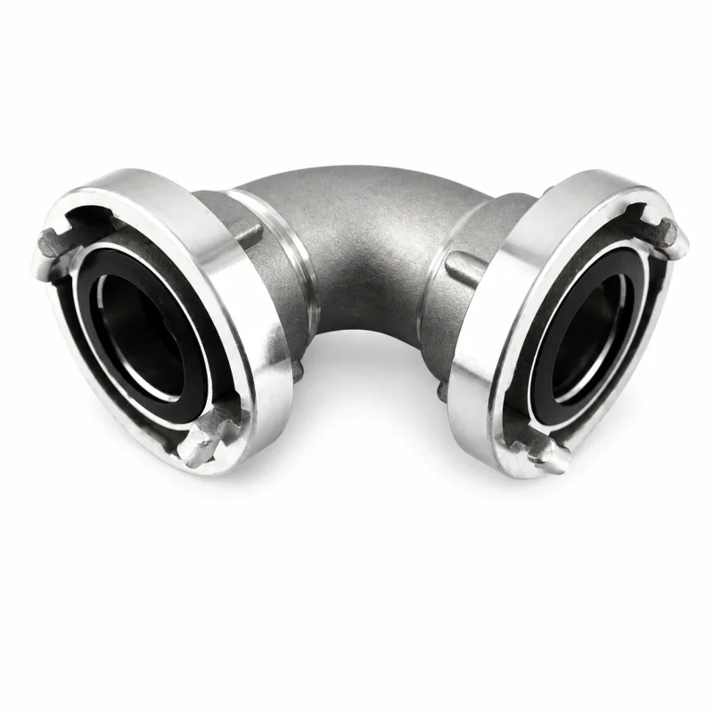 90 Grad Rohrbogen aus Aluminium mit vormontierten Storz-Kupplungen für Schlauchsysteme