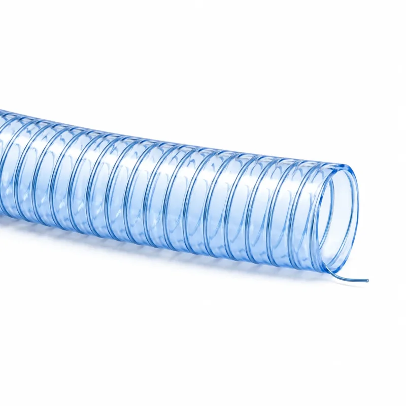 Hochflexibler transparenter PVC Saug und Druckschlauch mit Stahlspirale für Heizöl und Diesel