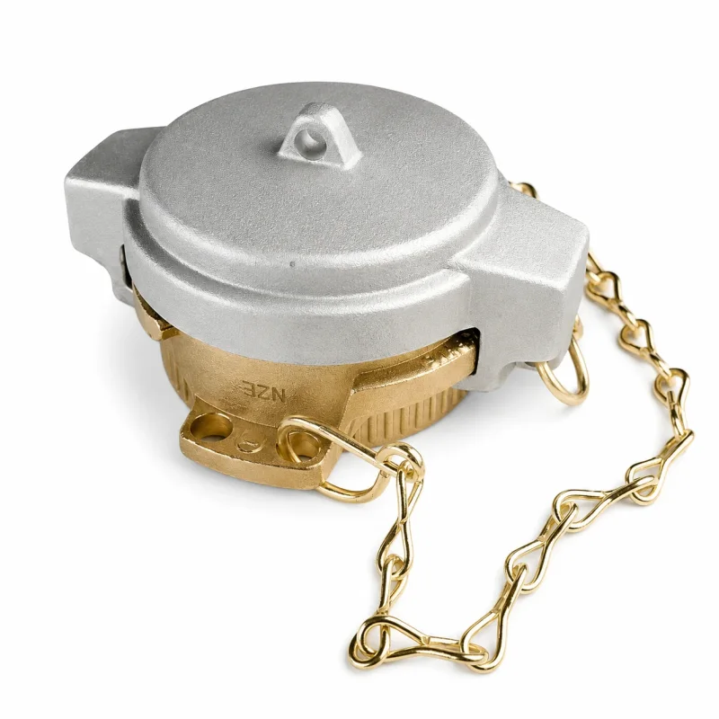 Füllverschluss 2 Zoll mit Aluminiumkappe, Messingkette und TW-Vaterkupplung für Heizöltanks
