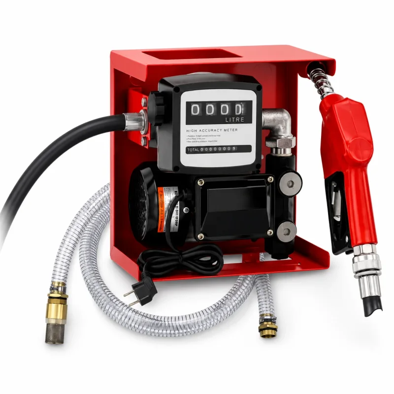 Dieselpumpe 230 V Komplettset mit mechanischem Zählwerk, Automatik-Zapfpistole und Schläuchen für Hoftankstellen