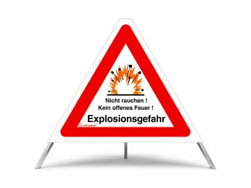Faltsignal Explosionsgefahr 90 cm für Tankschutz & Tankarbeiten