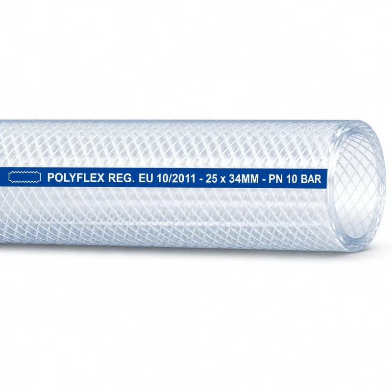 POLYFLEX transparenter PVC Luftdruckschlauch für Druckluft, Wasser und Lebensmittel