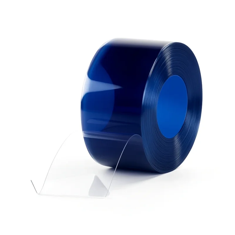 PVC Streifen Lamellen 3x300 mm blau transparent Meterware Rolle