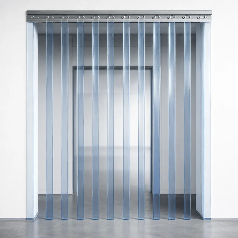 Transparenter PVC-Streifenvorhang für Hallentore, Kühlräume und Industrieanwendungen mit klaren PVC-Lamellen