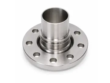 Losflansch aus Edelstahl 1.4408 mit glattem Schlauchstutzen für Schaleneinband