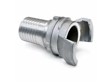 Guillemin Kupplung mit gerilltem Schlauchstutzen und Verriegelung – Aluminium