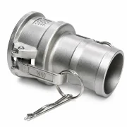 Kamlock Mutterkupplung Typ C aus Edelstahl 1.4408 mit Schlauchtülle, NBR-Dichtung und Sicherungsclip nach A-A-59326