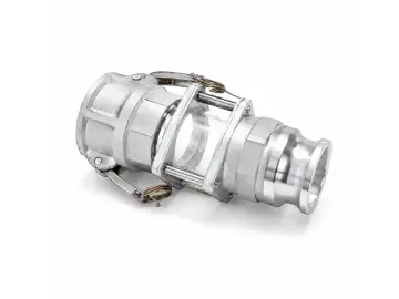 Schauglas mit Kamlok-Kupplungen aus Aluminium – 3" / 4" mit NBR-Dichtung