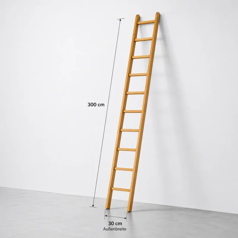 Holz Anlegeleiter 3 Meter lang 30 cm breit für Tankschutz und enge Arbeitsbereiche