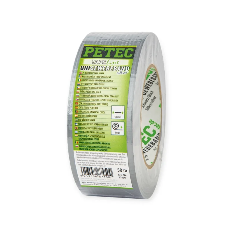 PETEC Uni-Gewebeband silber 50m