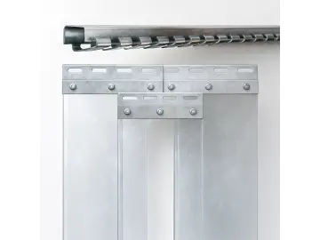 PVC-Streifenvorhang Komplett-Set 3x300 mm – helltransparent 2,50 m breit Länge wählbar 1,50–4,00m