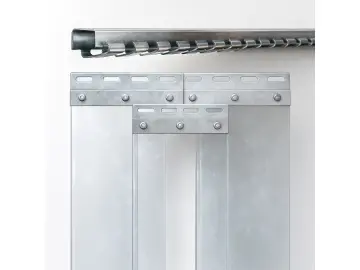 PVC-Streifenvorhang Komplett-Set 3x300 mm – helltransparent 2,25 m breit Länge wählbar 1,50–3,50m