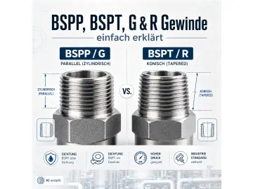 BSPP, BSPT, G- und R-Gewinde einfach erklärt – welches Gewinde passt?
