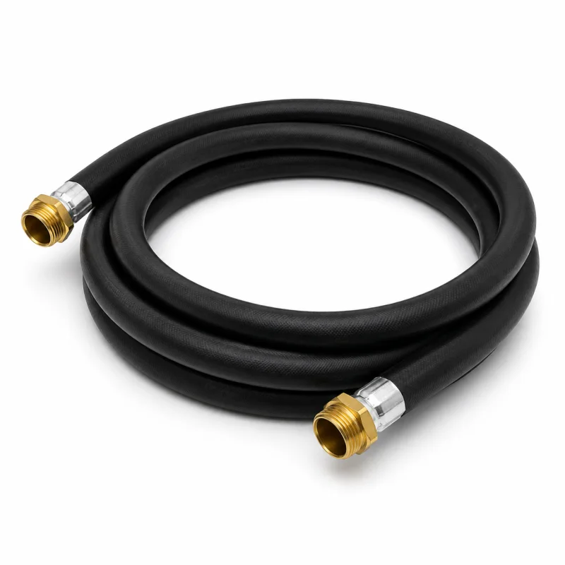 Flexibler Diesel Druckschlauch 3/4 Zoll 19 mm mit 2x 1 Zoll Außengewinde aus Messing verpresst