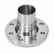 Festflansch aus Edelstahl 1.4408 mit glattem Schlauchstutzen für Schaleneinband nach DIN 2817 und EN 1092-1