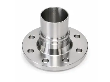 Festflansch aus Edelstahl 1.4408 mit glattem Schlauchstutzen für Schaleneinband