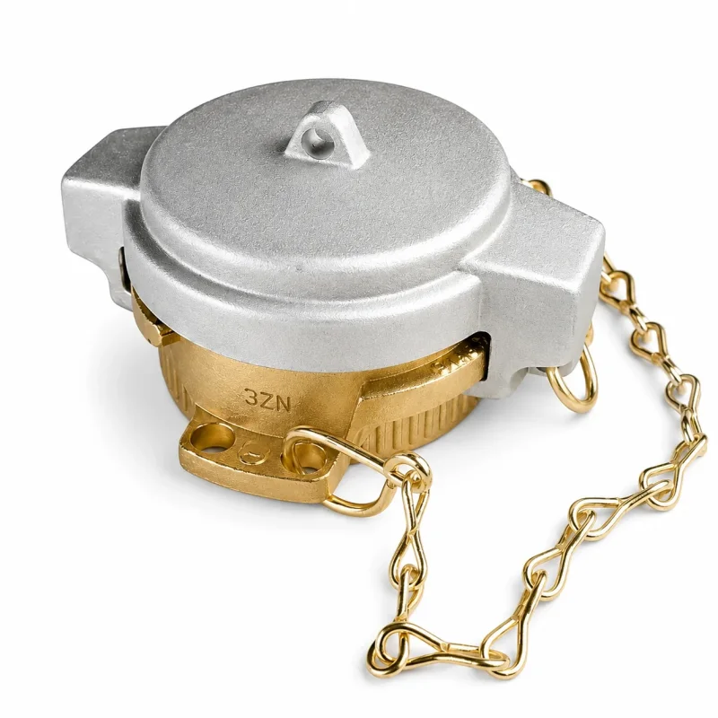 Füllverschluss 2 Zoll mit Aluminiumkappe, Messingkette und TW-Vaterkupplung für Heizöltanks