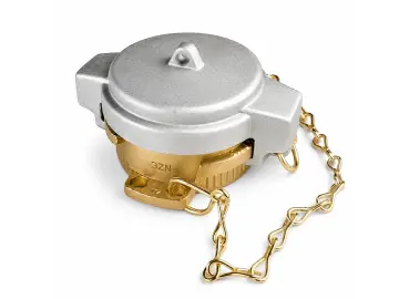Füllverschluss 2 Zoll mit Aluminiumkappe & Messingkette für Heizöl