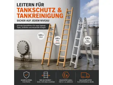 Leitern für Tankschutz & Tankreinigung – Holz oder Aluminium?