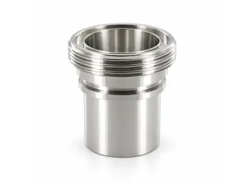Milchrohr Außengewindestutzen DIN 11851 Edelstahl mit glattem Stutzen