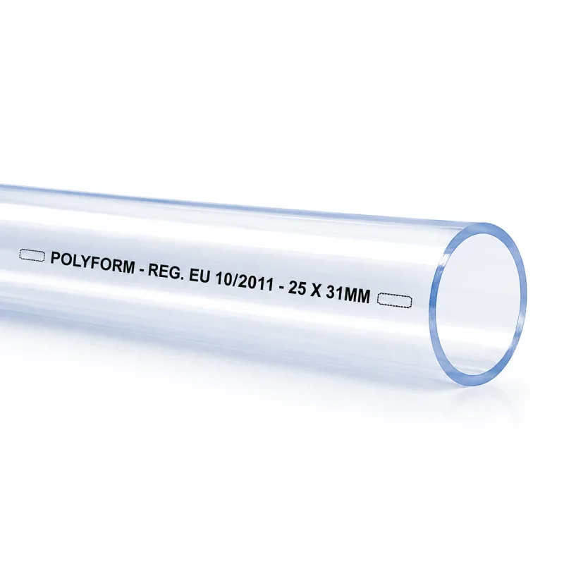 Transparenter lebensmittelechter POLYFORM PVC Wasserschlauch für Lebensmittel, Getränke und technische Anwendungen