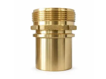 Vaterteil Schalenverschraubung 3" Messing glatter Stutzen DN 63 mit Sicherungsbund