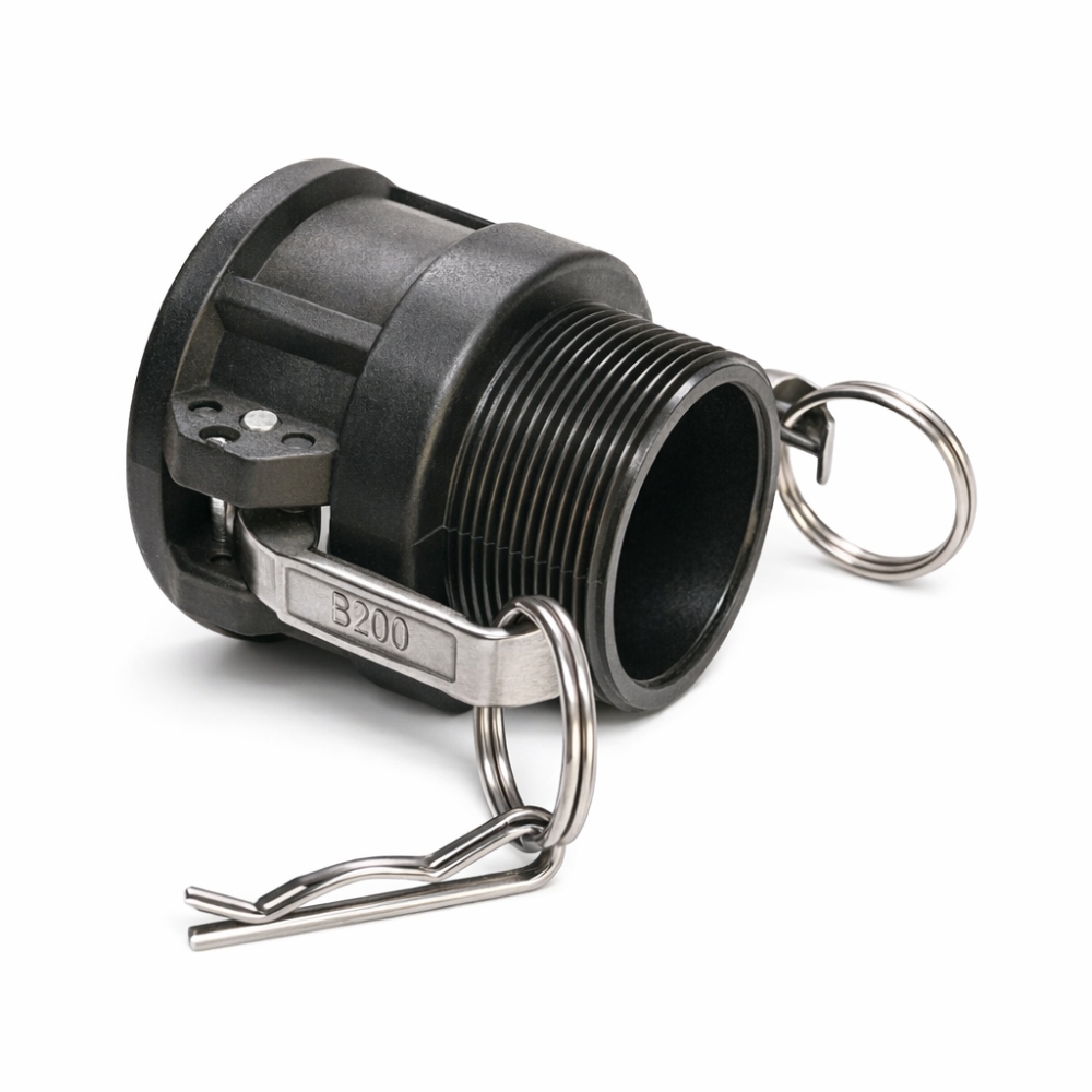 Bild 1 von Kamlok Mutterkupplung Typ-B PP schwarz mit AG  / (Größe) 1/2