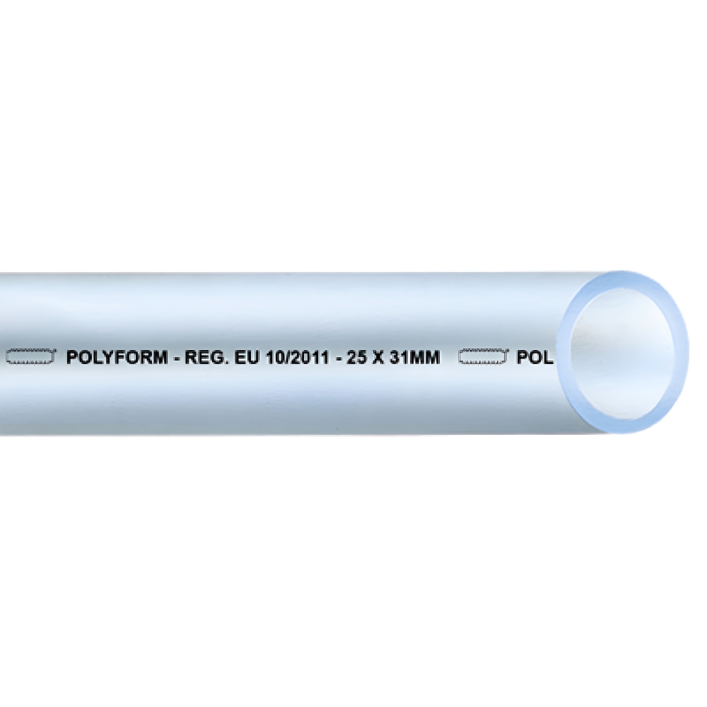 Bild 1 von PVC Schlauch lebensmittelbeständiger Wasserschlauch transparent POLYFORM  / (Schlauchgröße: Innen x Aussen) 14 x 19 mm