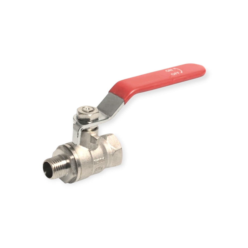 Bild 1 von Profec Kugelhahn Messing vernickelt IG x AG – 25 bar, Typ 104  / (Größe IG/AG) 4