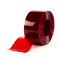 PVC Streifen Lamellen in Rot-Transparent 3x300mm (1 m)